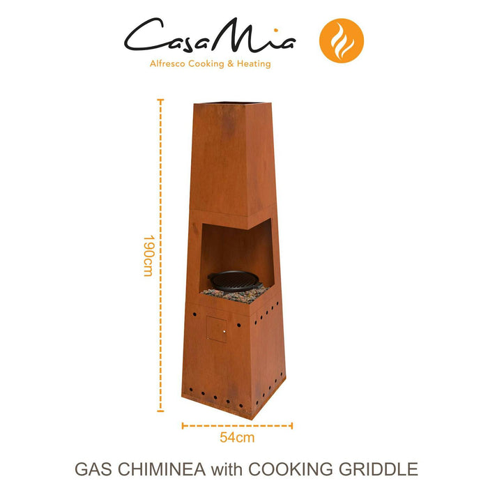 casa mia tempo gas chiminea with cooking griddle