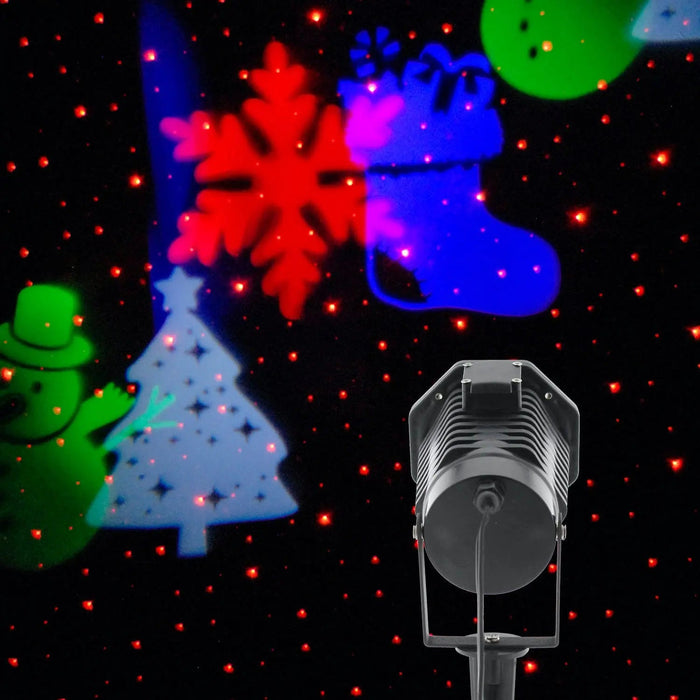 Christmas Animated LED Projector With Changeable Slides & Laser Stars Festive Productions