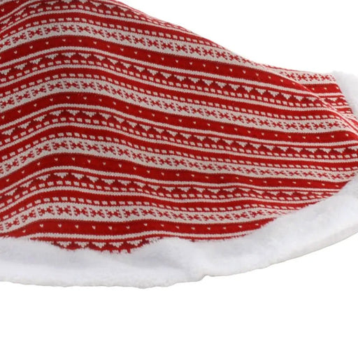 Christmas Tree Skirt : Scandi Red & White : 90cm Festive Productions