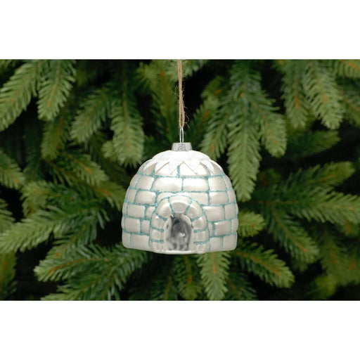 Christmas Tree Glass Bauble : 8cm Igloo Festive Productions