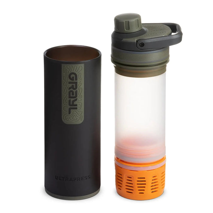 Grayl ULTRAPRESS Water Filter Purifier Bottle : Camp Black GRAYL