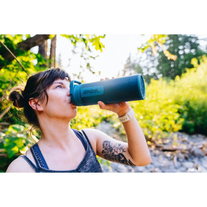 Grayl ULTRAPRESS Water Filter Purifier Bottle : Forest Blue GRAYL