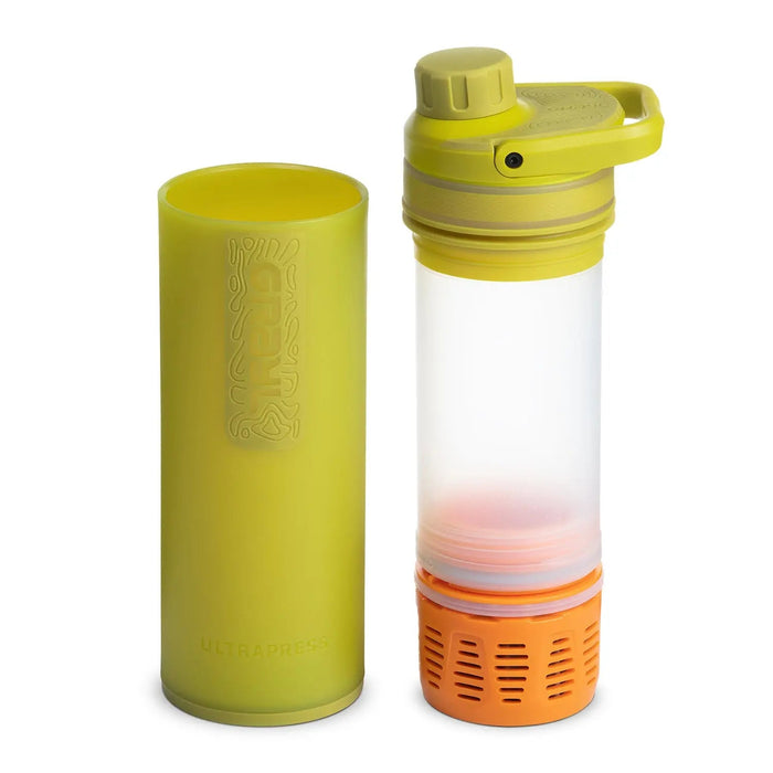 Grayl ULTRAPRESS Water Filter Purifier Bottle : Forager Moss GRAYL