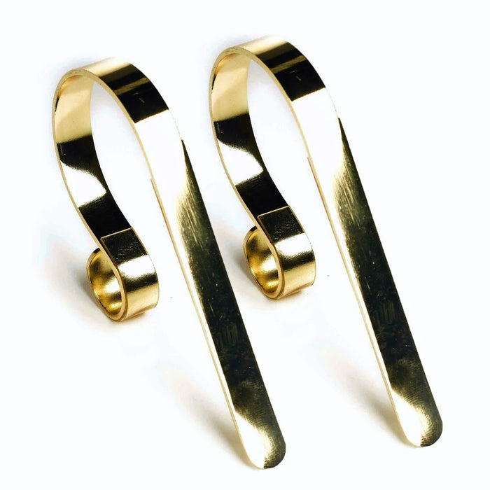 Mantel Clip Stocking Hanger : 2 Pack : Shiny Brass/Gold Haute Decor