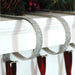 Mantel Clip Stocking Hanger : 2 Pack : Silver Glitter Finish Haute Decor