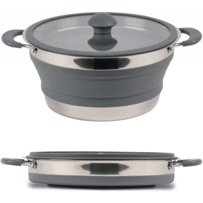 kampa collapsible saucepan 3l grey