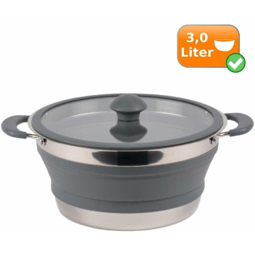 kampa collapsible saucepan 3l grey