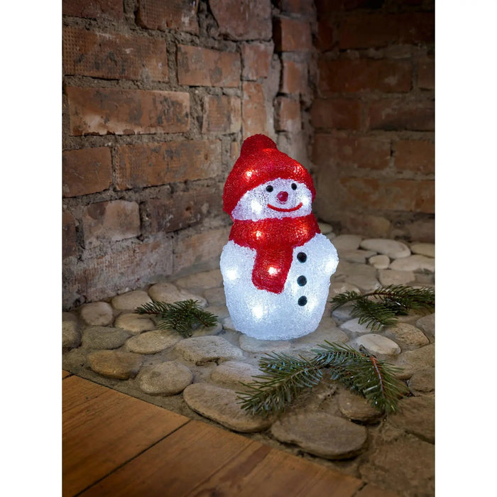 Grade C Warehouse Second - 22cm Acrylic Snowman : 22cm : Battery Konstsmide