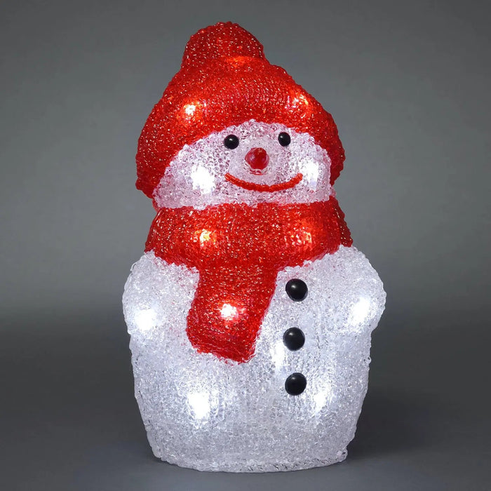 Grade C Warehouse Second - 22cm Acrylic Snowman : 22cm : Battery Konstsmide