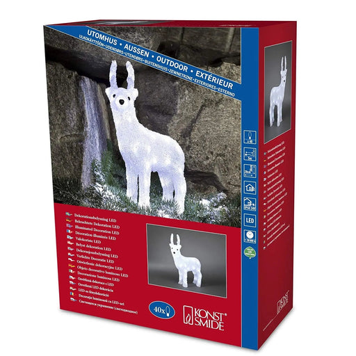 Grade C Warehouse Second - 40 LED Acrylic Reindeer Stag : 38cm : Plug In Konstsmide