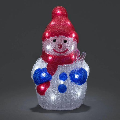 Grade B Warehouse Second - 24 LED Acrylic Snowman : 31cm : Battery/Timer Konstsmide