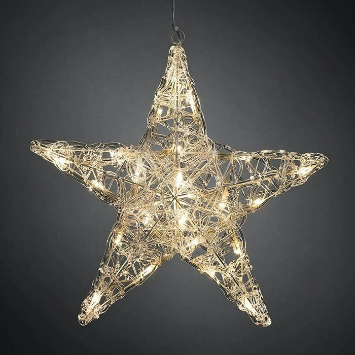 Grade A Warehouse Second - Konstmide Acrylic Hanging Star : Plug In : 24 Warm White LEDs Konstsmide