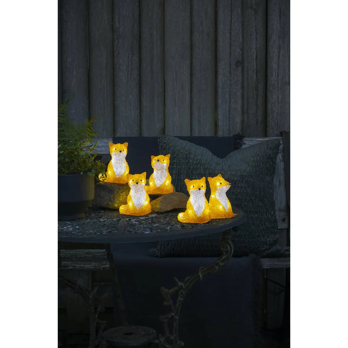 Grade A Warehouse Second - Konstsmide Acrylic Foxes Light String : Set of 5 : Indoor/Outdoor : Plug In : 12cm : 40 LED Konstsmide