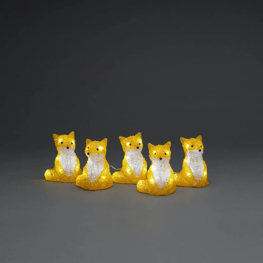 Grade A Warehouse Second - Konstsmide Acrylic Foxes Light String : Set of 5 : Indoor/Outdoor : Plug In : 12cm : 40 LED Konstsmide