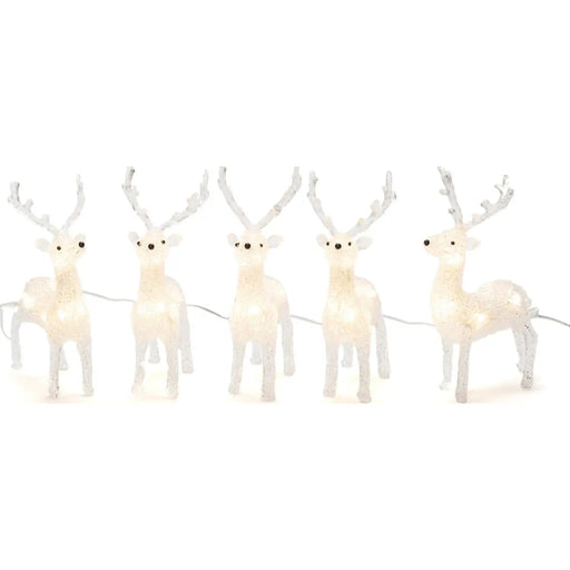 konstsmide acrylic reindeers light string herd of 5 plug in 13cm 40 led alt