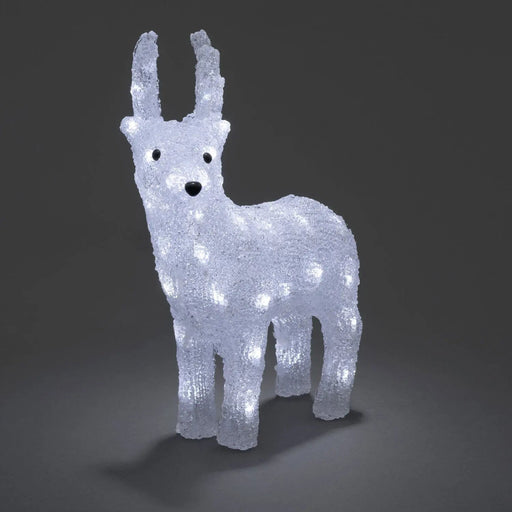 konstsmide 32 led acrylic reindeer 38cm batterytimer