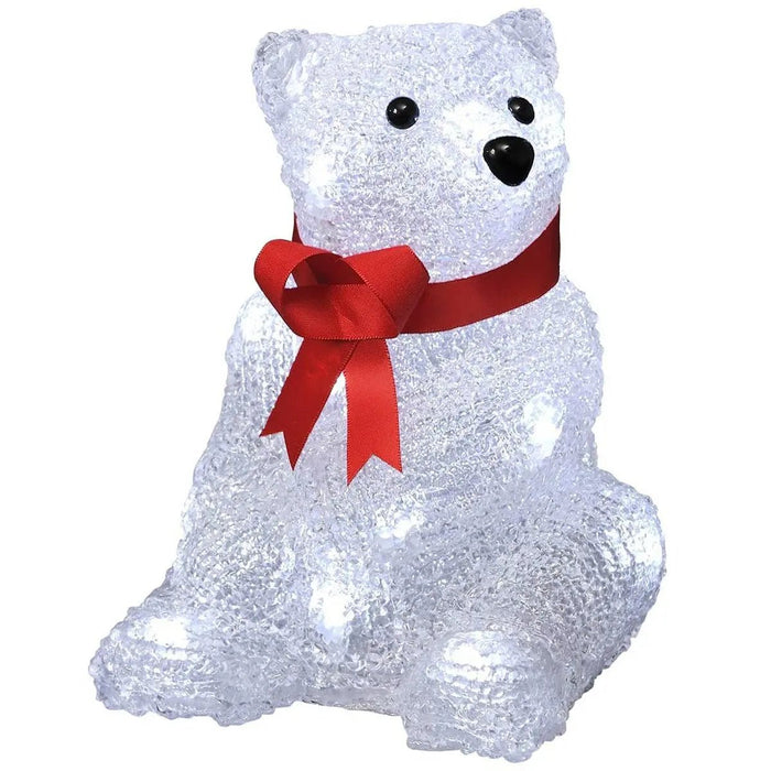 konstsmide 16 led acrylic polar bear 18cm battery