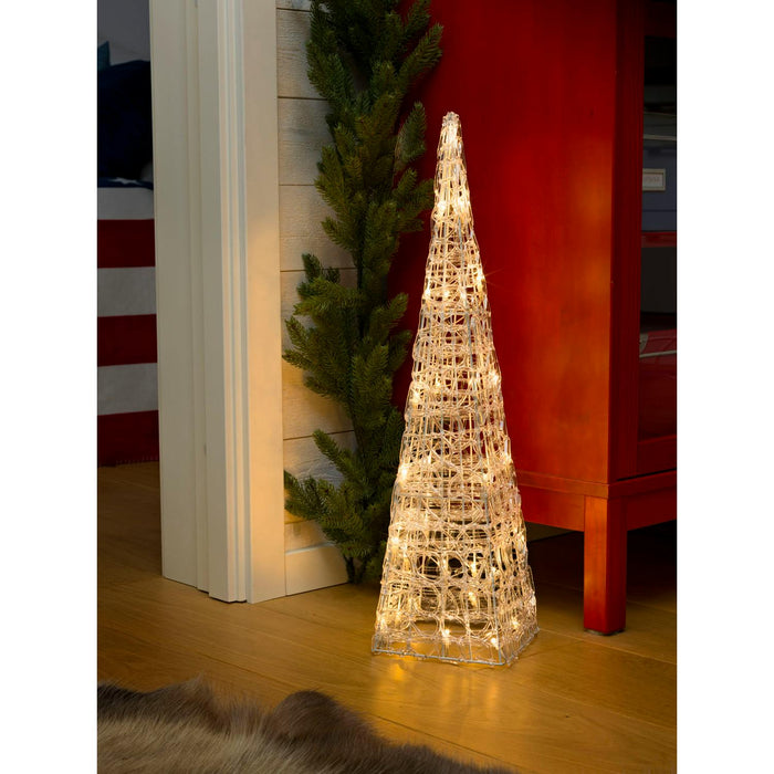 konstsmide acrylic light up pyramid 32 warm white leds 60cm plug in