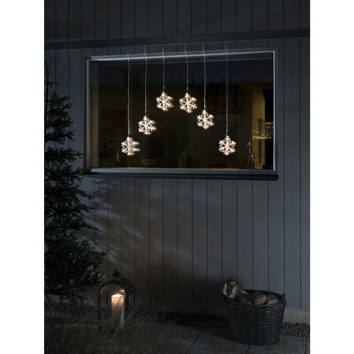 konstsmide snowflake 48 led curtain light 90 x 80cm plug in indooroutdoor