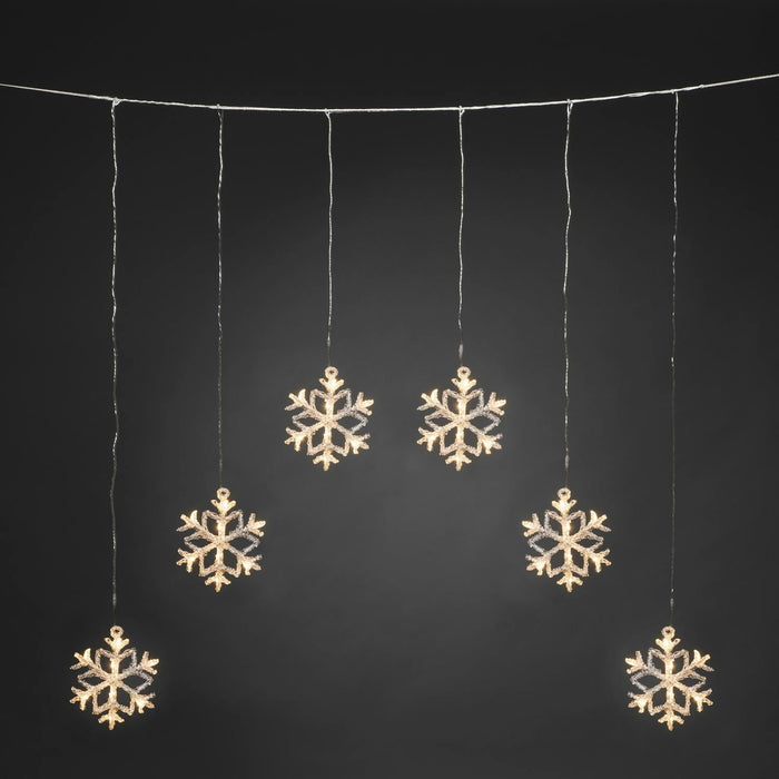 konstsmide snowflake 48 led curtain light 90 x 80cm plug in indooroutdoor