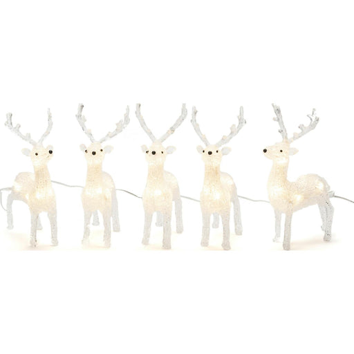 konstsmide acrylic reindeers light string herd of 5 plug in 13cm 40 led