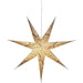 Light Up Paper Star : 7 Points, 78cm, White with Black Print Konstsmide