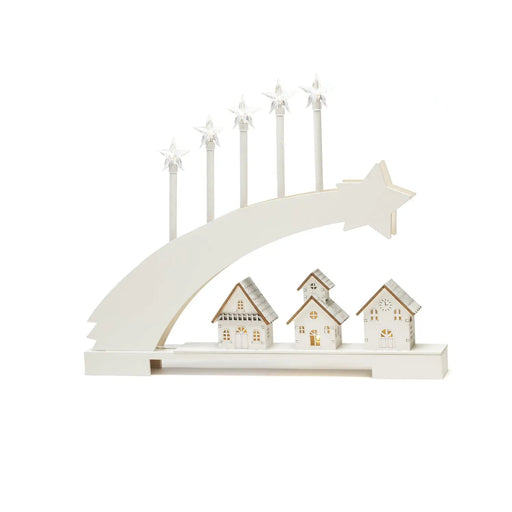 Konstsmide Wooden Shooting Star Christmas Scene : 8 LED : Battery with Timer : 45cm Konstsmide