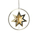 Konstsmide Hanging Metal 3D Gold Star Decoration with 132 LED Light Ring : 36cm : Plug In with Dimmer Konstsmide