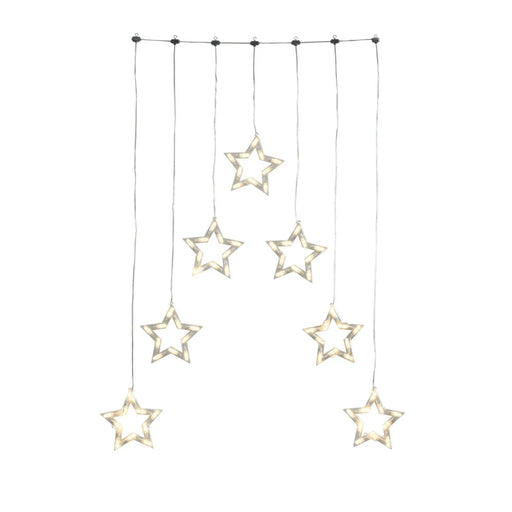 Konstsmide Star Curtain : 7 Stars 70 LEDs : 72 x 118cm : Plug In Konstsmide