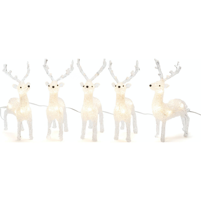 konstsmide acrylic reindeers light string herd of 5 plug in 13cm 40 led alt