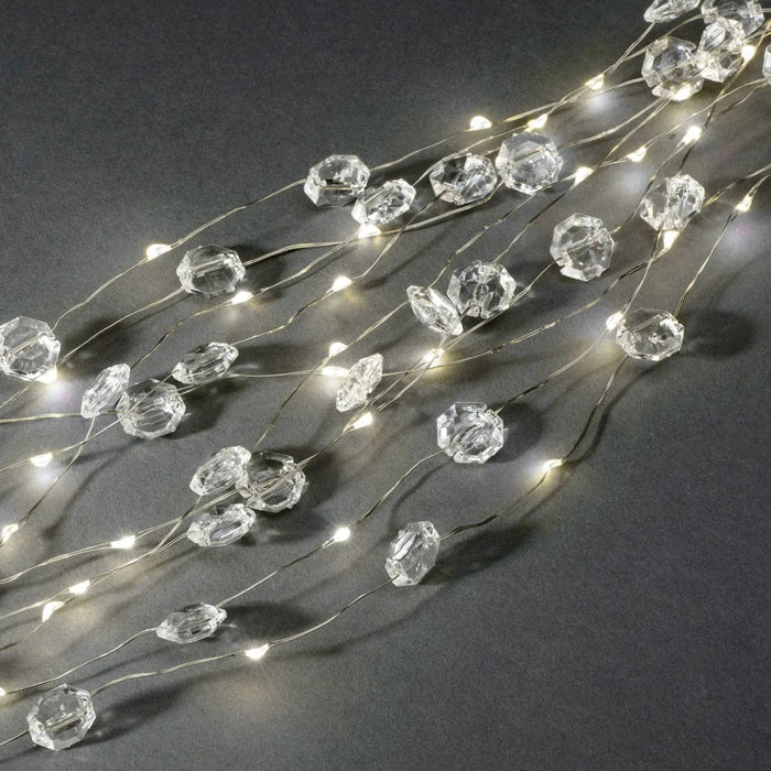 LED Strings Of Mini Diamonds On Silver Wire Konstsmide