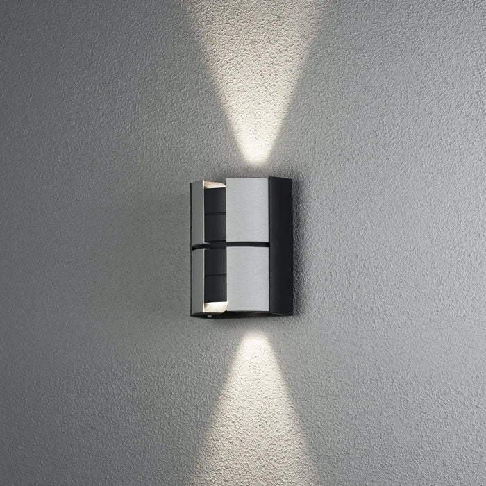 Konstsmide 425-753 : Vidar Wall Light Black Silver 2 X 5W LED Adjustable Dimmable Konstsmide