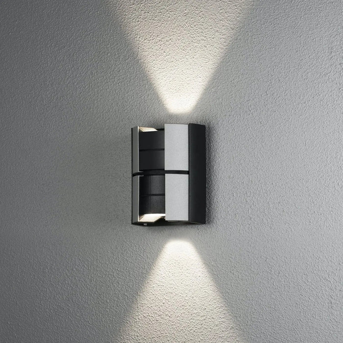 Konstsmide 425-753 : Vidar Wall Light Black Silver 2 X 5W LED Adjustable Dimmable Konstsmide