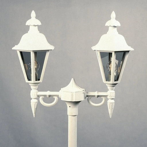 Konstsmide 527-250 : Pallas Twin Head Post Light - Matt White Konstsmide