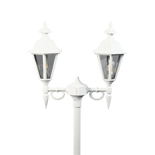 Konstsmide 527-250 : Pallas Twin Head Post Light - Matt White Konstsmide