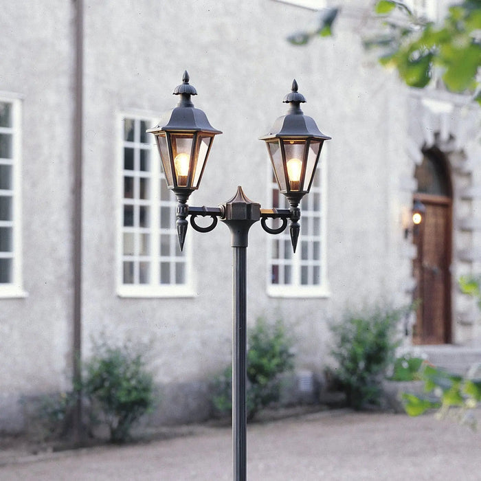 Konstsmide 527-750 : Pallas Twin Head Post Light - Matt Black Konstsmide