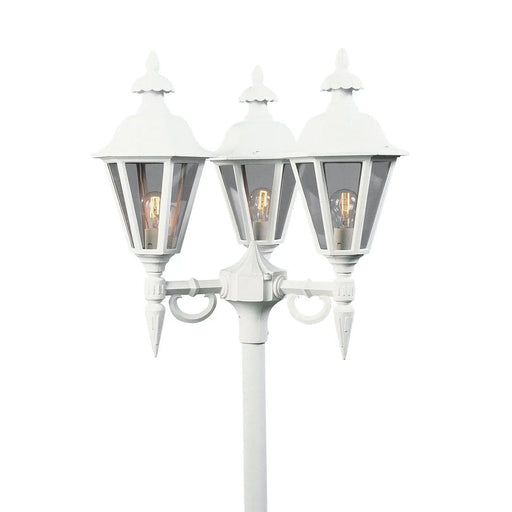 Konstsmide 528-250 : Pallas Triple Head Post Light - Matt White Konstsmide