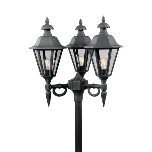 Konstsmide 528-750 : Pallas Triple Head Post Light - Matt Black Konstsmide