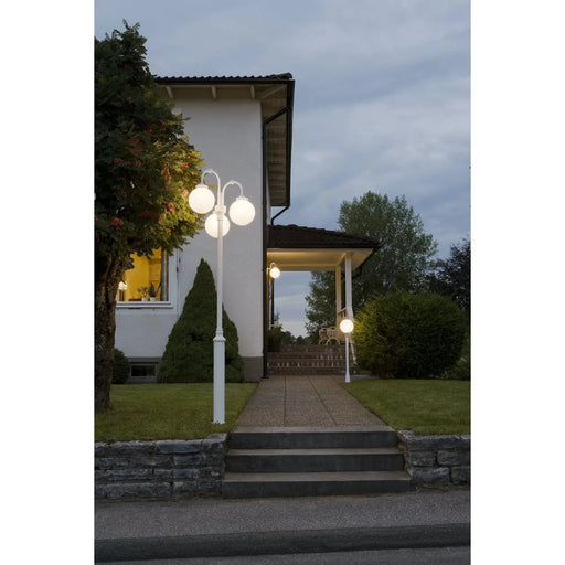 Konstsmide 553-252 : Arcturus Triple Head Post Light - Matt White Opal Konstsmide