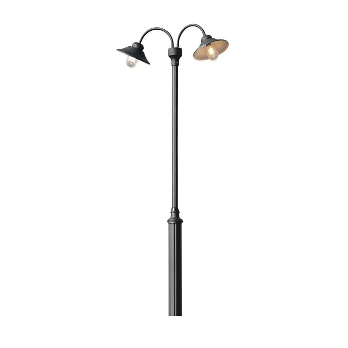 Konstsmide 555-750 : Vega Twin Head Post Light - Matt Black Konstsmide