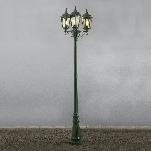 Konstsmide 7217-600 : Firenze Triple Head Post Light - Shiny Green Konstsmide