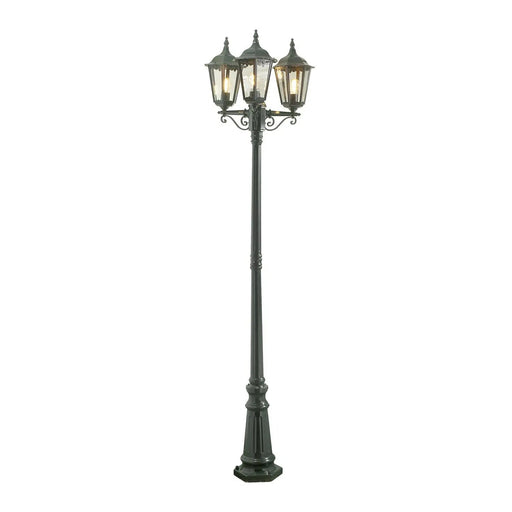 Konstsmide 7217-600 : Firenze Triple Head Post Light - Shiny Green Konstsmide