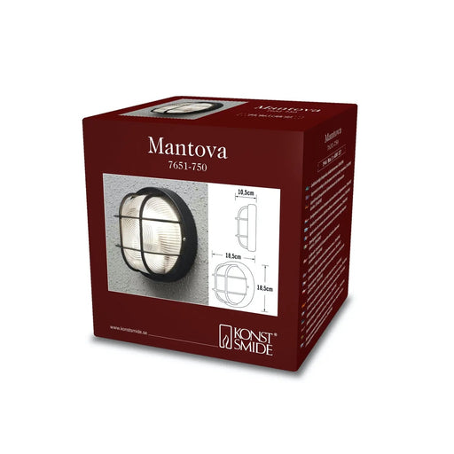 Konstsmide 7651-750 : Mantova Wall Light Black Plastic IP-44 Konstsmide