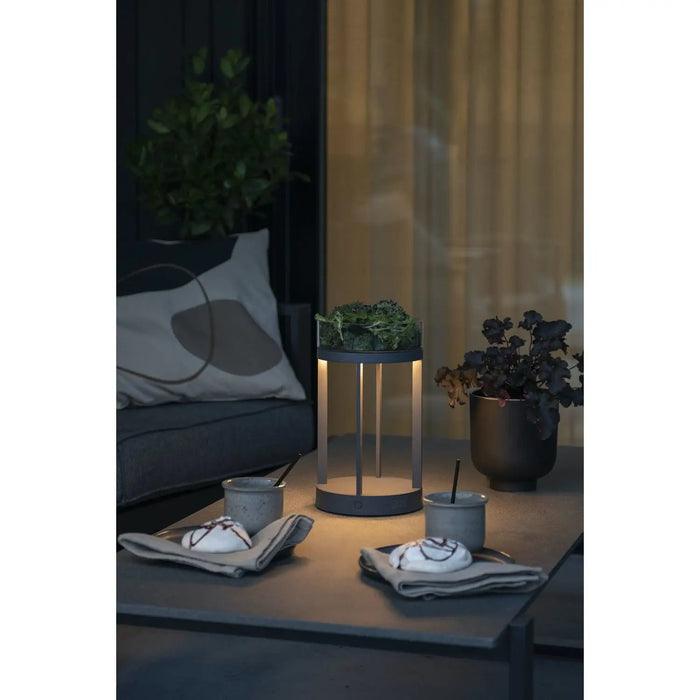 Konstsmide 7821-300 : Chieti Lantern USB Grey Dimmable 2700/3000K Glass Deco. Konstsmide