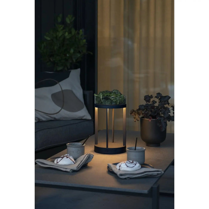 Konstsmide 7821-750 : Chieti Lantern USB Black Dimmable 2700/3000K Glass Deco. Konstsmide