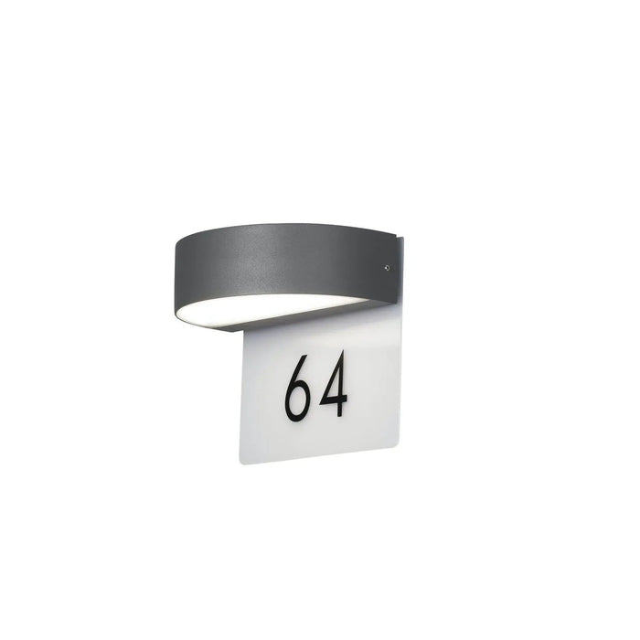 Konstsmide 7855-370 : Monza Wall Light 2x 4.5W LED Dark Grey Inc. House Numbers Konstsmide