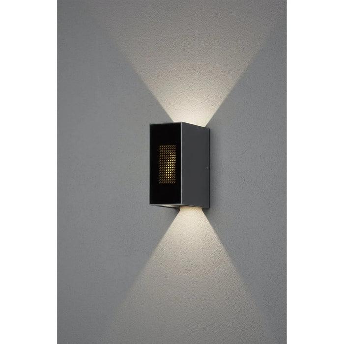 Konstsmide 7866-370 : Cremona Wallamp Dark Grey with Animated LED Flame, 2x 3W LED Incl. Remote Konstsmide