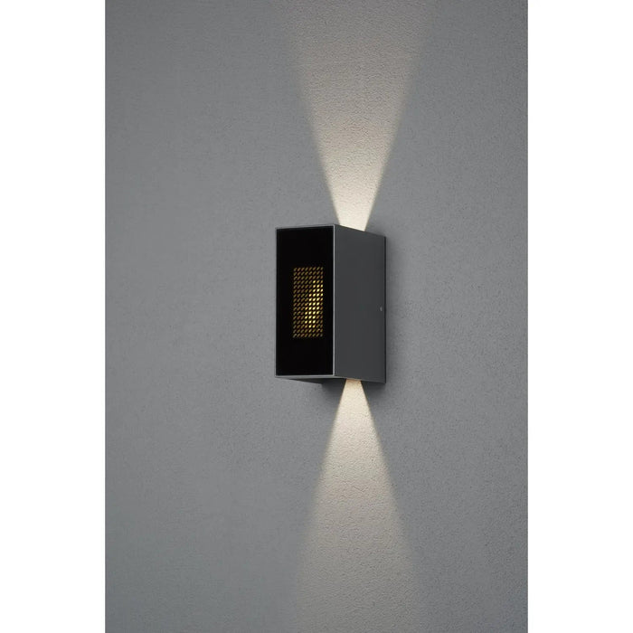 Konstsmide 7866-370 : Cremona Wallamp Dark Grey with Animated LED Flame, 2x 3W LED Incl. Remote Konstsmide