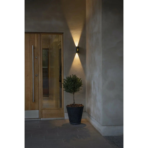 Konstsmide 7866-370 : Cremona Wallamp Dark Grey with Animated LED Flame, 2x 3W LED Incl. Remote Konstsmide