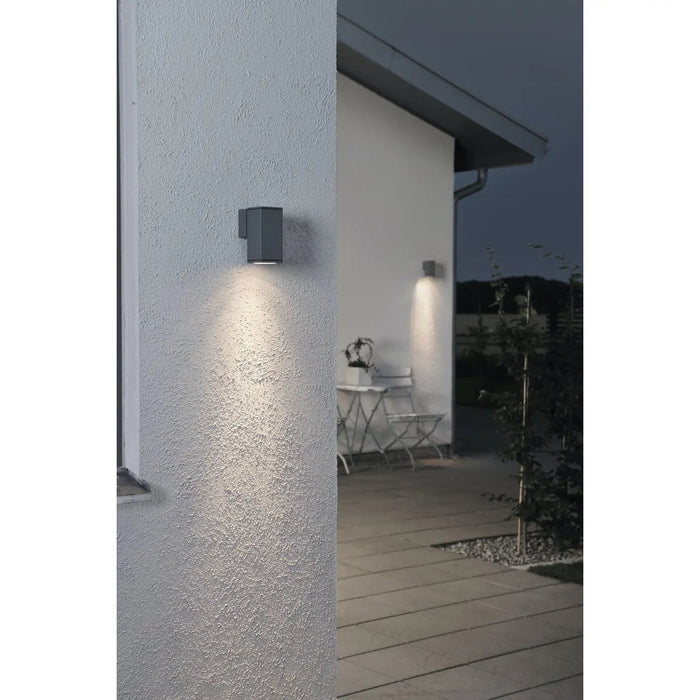 Konstsmide 7908-370 : Monza Wall Light Anthratcite Single Square GU10 Konstsmide